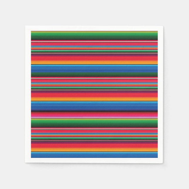 Red Serape Saltillo traditional mexican blanket Fl Napkin (Front)