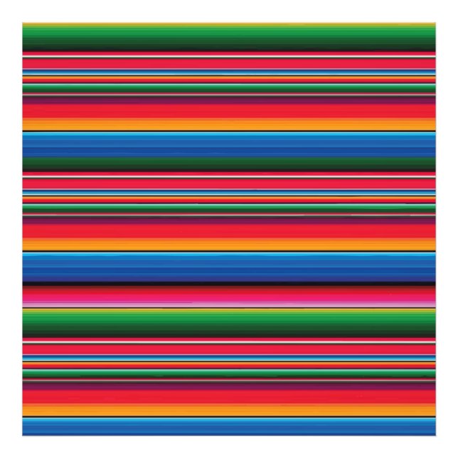 Red Serape Saltillo traditional mexican blanket Le Photo Print (Front)