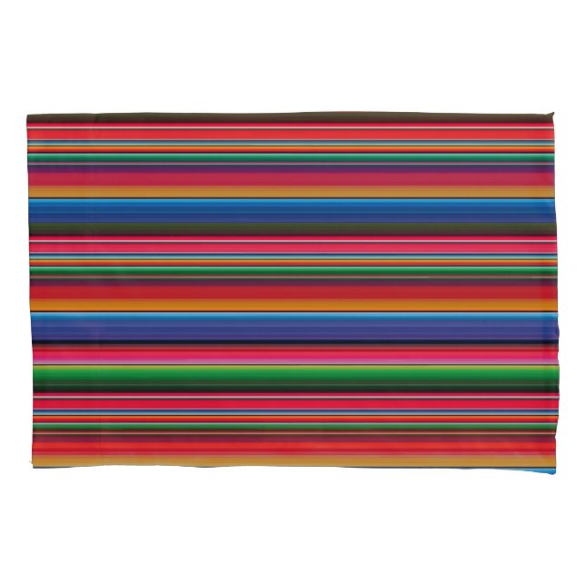 Red Serape Saltillo traditional mexican blanket Pillowcase (Front)