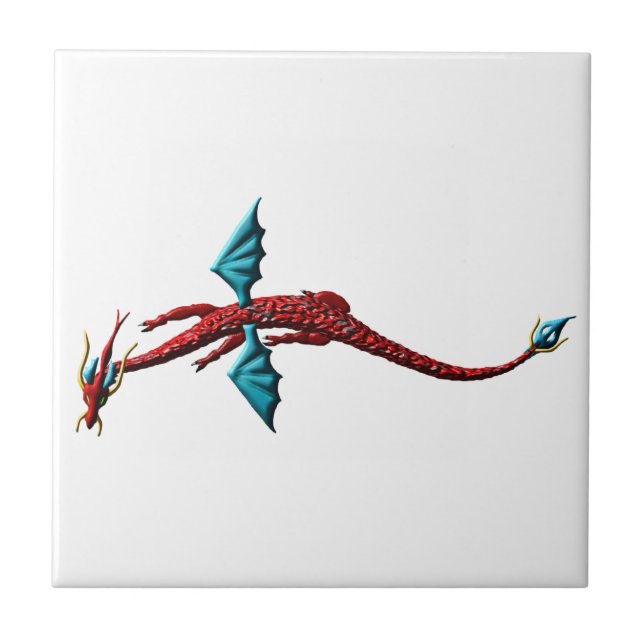 Red Serpent Dragon Tile (Front)