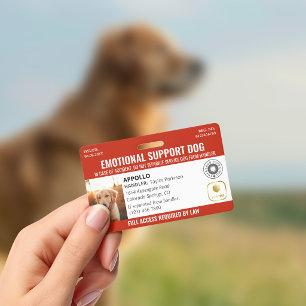 Red Service Dog 2 Logo & Photo ID Badge