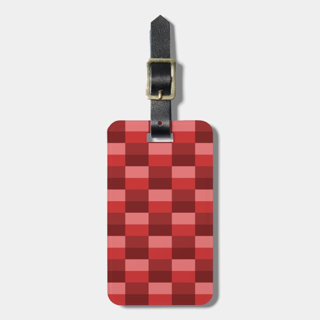 Red Shades Colour Blocks Luggage Tag (Front Vertical)