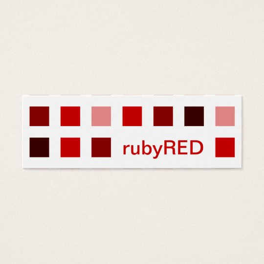 RED SHADES (mod squares) Mini Business Card