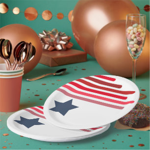Red Shades with Blue Star - Customisable  Paper Plate