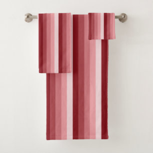Red shadow stripes bath towel set