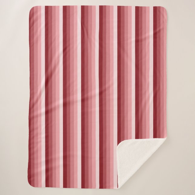 Red shadow stripes sherpa blanket (Front)