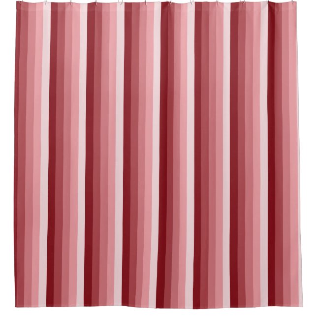 Red shadow stripes shower curtain (Front)