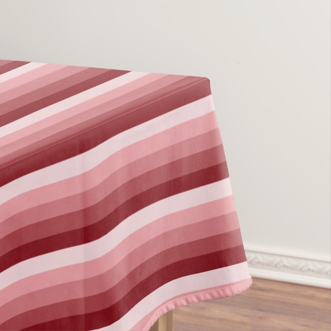 Red shadow stripes tablecloth (In Situ)