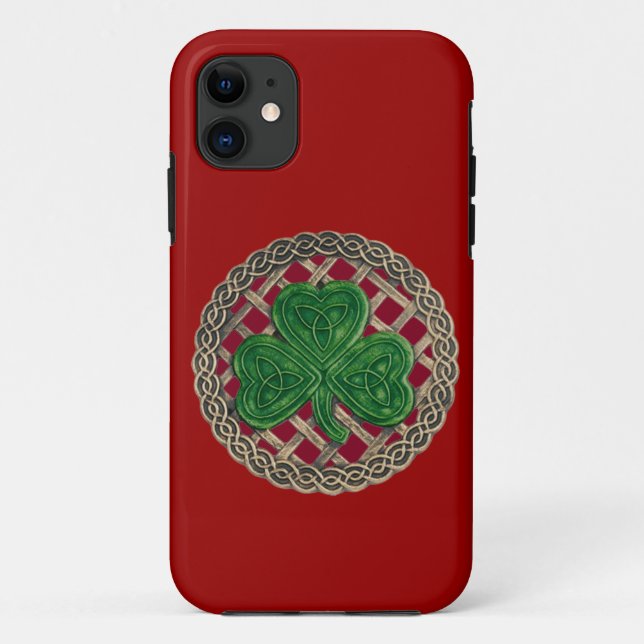 Red Shamrock And Celtic Knots iPhone 5 Case (Back)