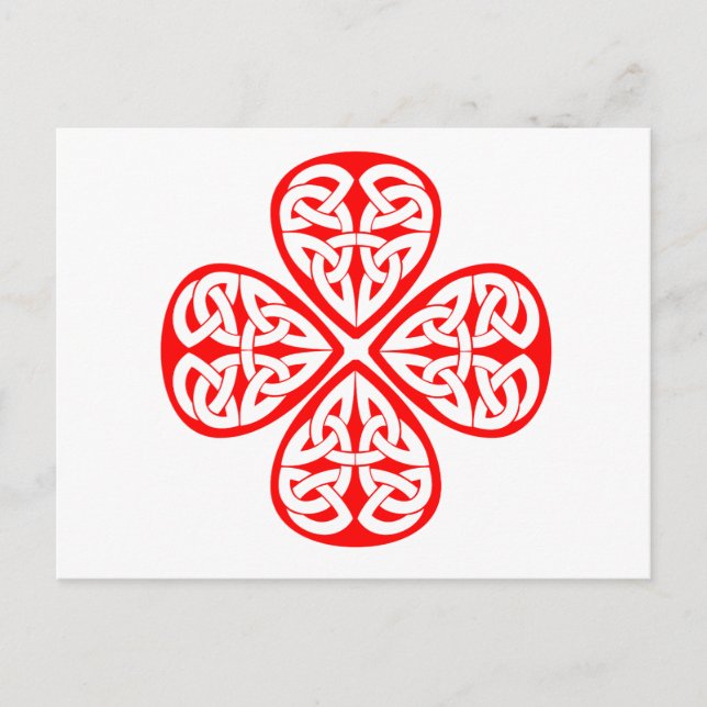 red shamrock celtic knot postcard (Front)