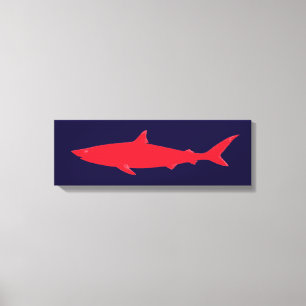 red shark sea décor canvas print