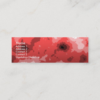 red sharp edge skinny business card. mini business card