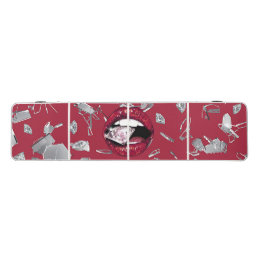 Red shattered glass and diamonds beer pong table
