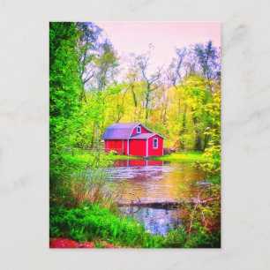 RED SHED BRIGHT POSTCARD