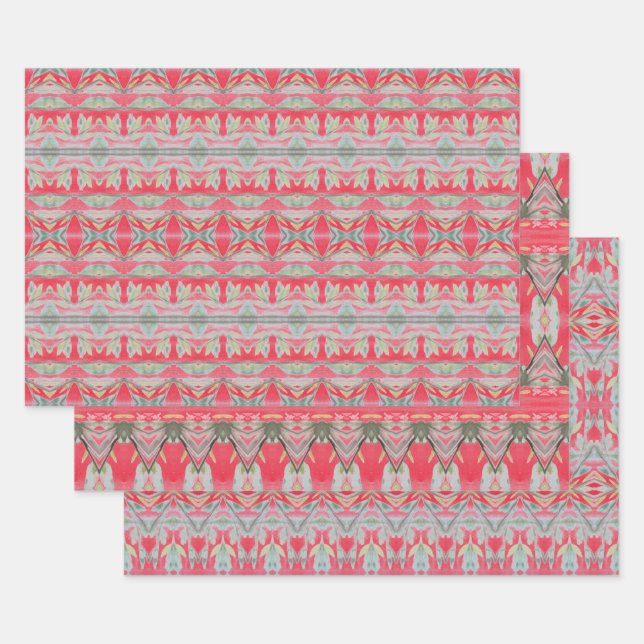 Red Shelf Liners Decorative Sheet Wrapping Paper (Set)
