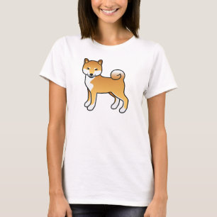 Red Shiba Inu Cute Cartoon Dog Illustration T-Shirt