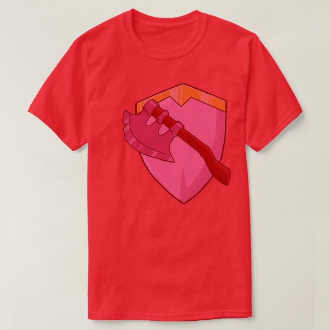 Red shield and Axe Classic TShirt (Design Front)
