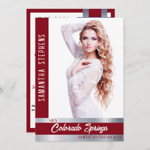 Red Shine Autograph Card for Pageants