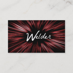 Red Shining Star Welder Business Card