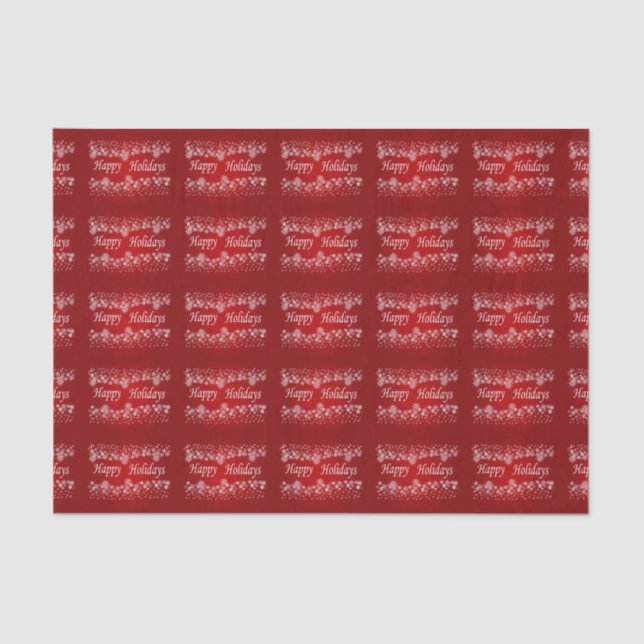Red Shining Stars Happy Holiday Tissue Paper (Front)