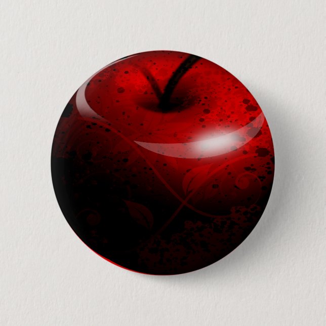 Red Shiny Apple -  Forbidden Fruit 6 Cm Round Badge (Front)