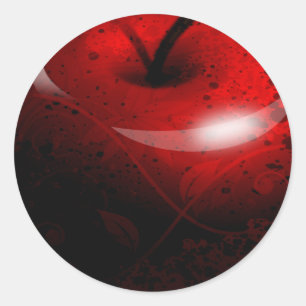 Red Shiny Apple -  Forbidden Fruit Classic Round Sticker