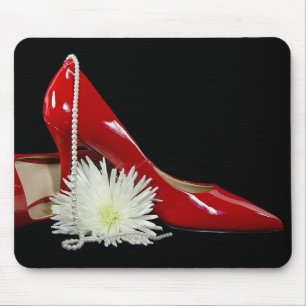 Red Shiny Shoes Mouse Mat
