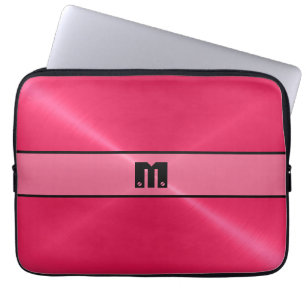 Red Shiny Stainless Steel Metal 2 Laptop Sleeve