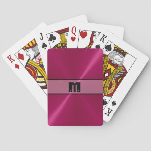 Red Shiny Stainless Steel Metal 5 Playing Cards