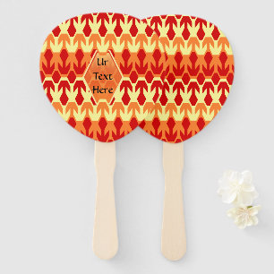 Red Ship and Yellow Arrow Monogram Hand Fan
