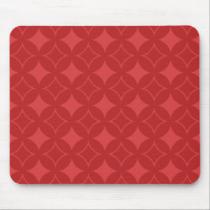 Red shippo pattern mouse mat
