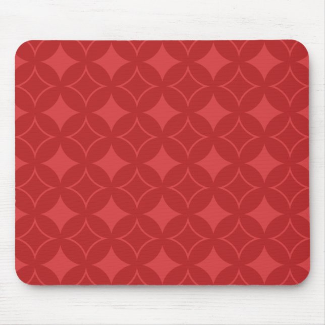 Red shippo pattern mouse mat (Front)