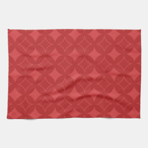 Red shippo pattern tea towel