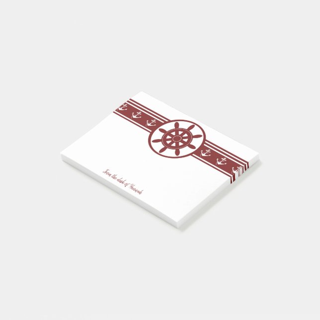 Red Ships Wheel Personalised Notes (Angled)