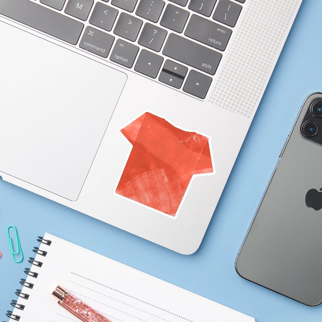 red shirt (Laptop w/ iPhone)