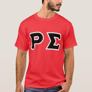 RED SHIRT WITH BLACK LETTERS