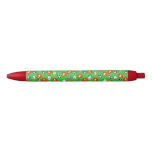 Red Shirts Pattern on a Football Black Ink Pen