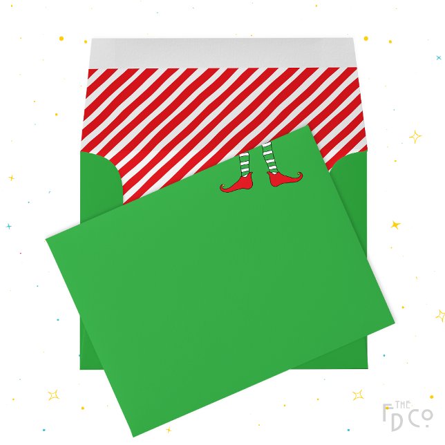 Red Shoe Elf Legs with Candy Cane Striped Inside Envelope (Creator Uploaded)