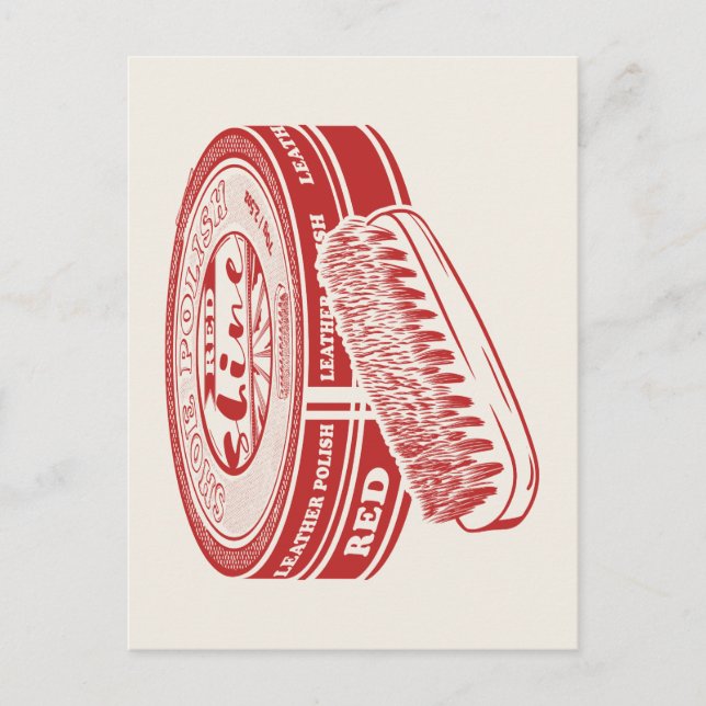 Red shoe polish postcard (Front)