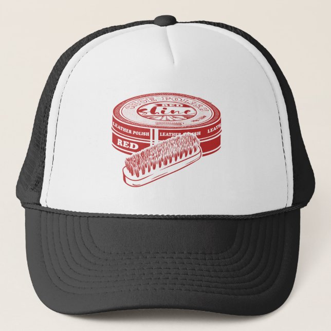 Red shoe polish trucker hat (Front)