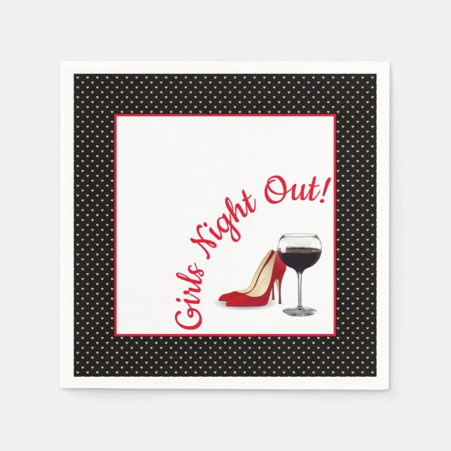 Red Shoes And Red Wine Napkin (Front)