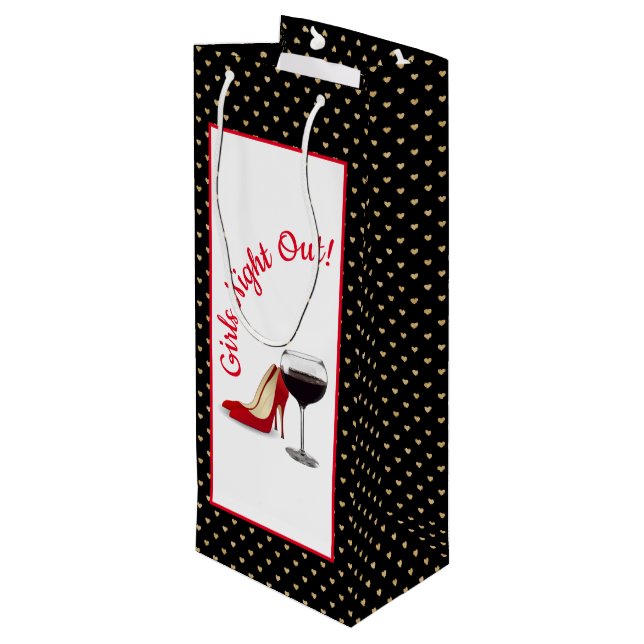 Red Shoes And Red Wine Wine Gift Bag (Back Angled)