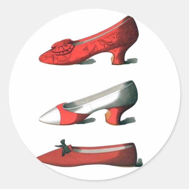 Red Shoes Classic Round Sticker (Front)