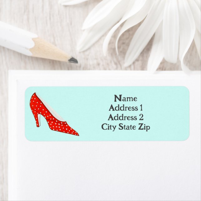 Red Shoes Customisable Return Address (Insitu)