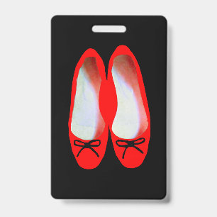 red shoes ID badge