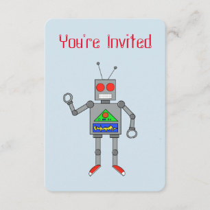 Red Shoes Robot Party Invitations