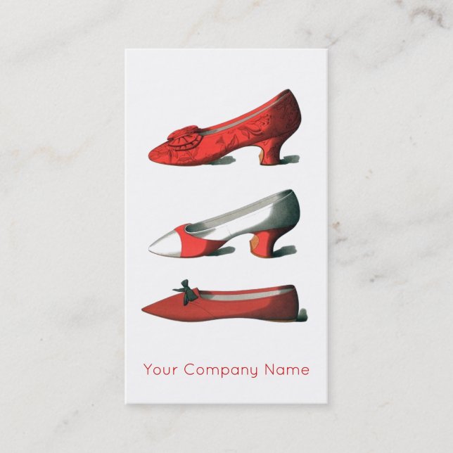 Red Shoes Shoe Design or Repair Business Card (Front)