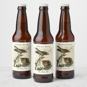 Red-shouldered Hawk - Audubon's Birds of America Beer Bottle Label