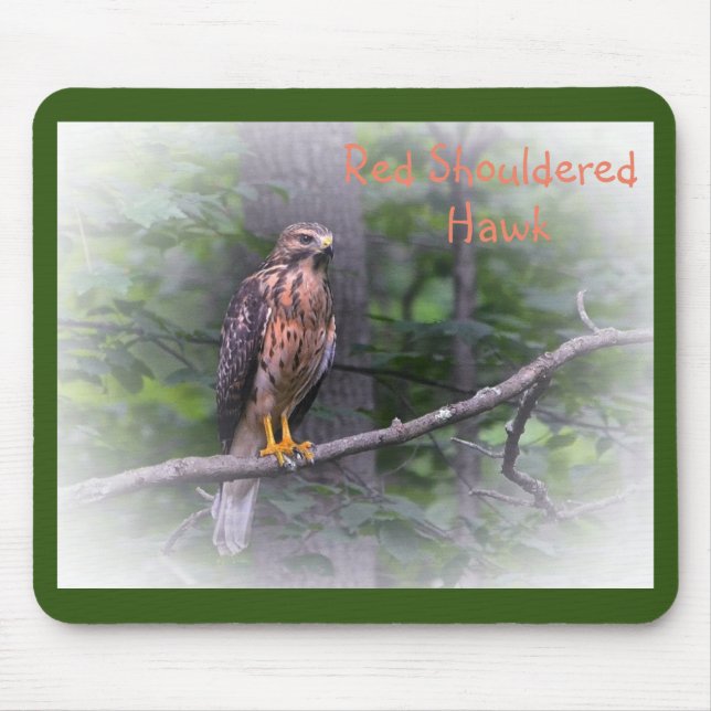 Red Shouldered Hawk Mouse Mat (Front)