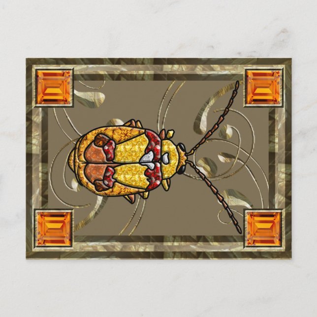 Red Shouldered Leaf Beetle Collector Card (Front)